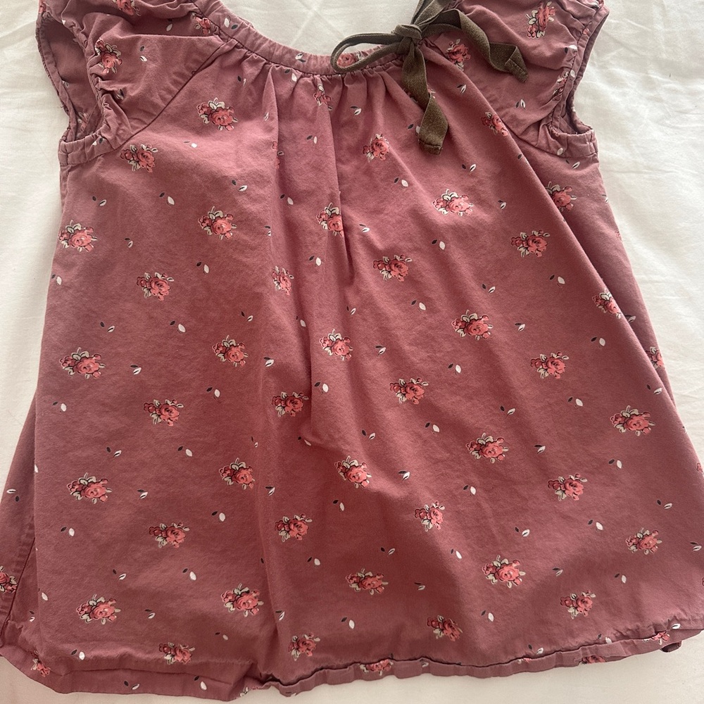 Bonpoint Floral Top with Bow- size 2